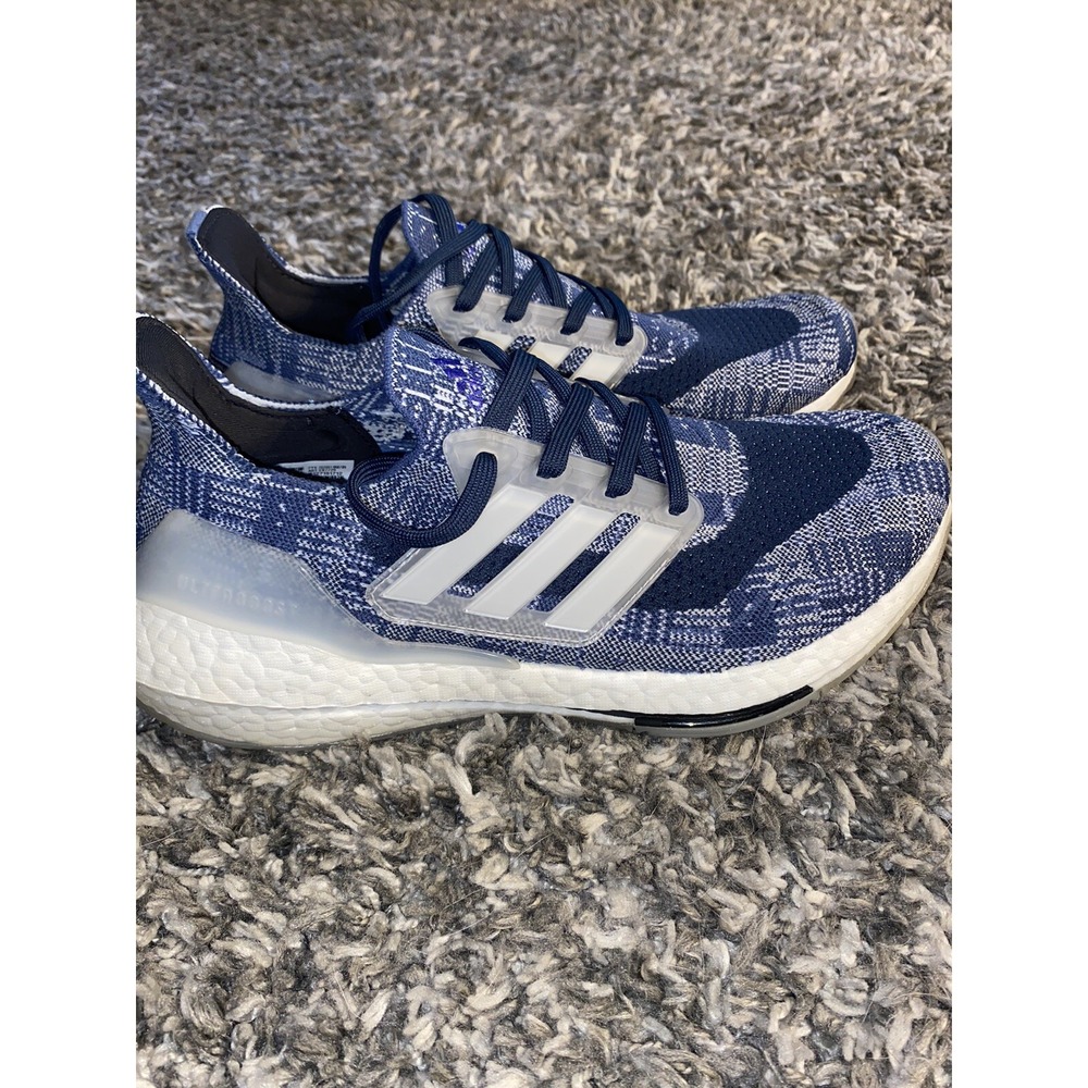 Adidas Mens Ultra Boost 21 Running Shoe, Crew‎ Blue/White/Crew Nazy, sz 8